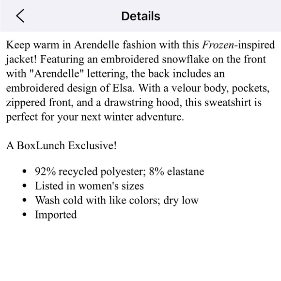 Disney her universe frozen Elsa portrait zippered hoodie arendelle - Picture 2 of 7